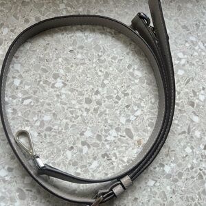 Gray Leather Strap with Silver Hardware